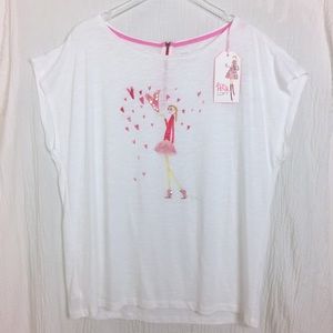 NEW NWT LOFT embellished breast cancer pink T XXL